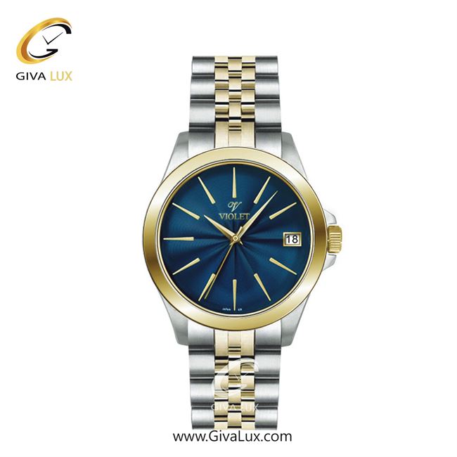 ساعت مچی اورجینال زنانه ویولت VIOLET طلایی-نقره ای | طلایی-نقره ای| سرمه ای| کد رفرنس 0591/2 سایز متوسط